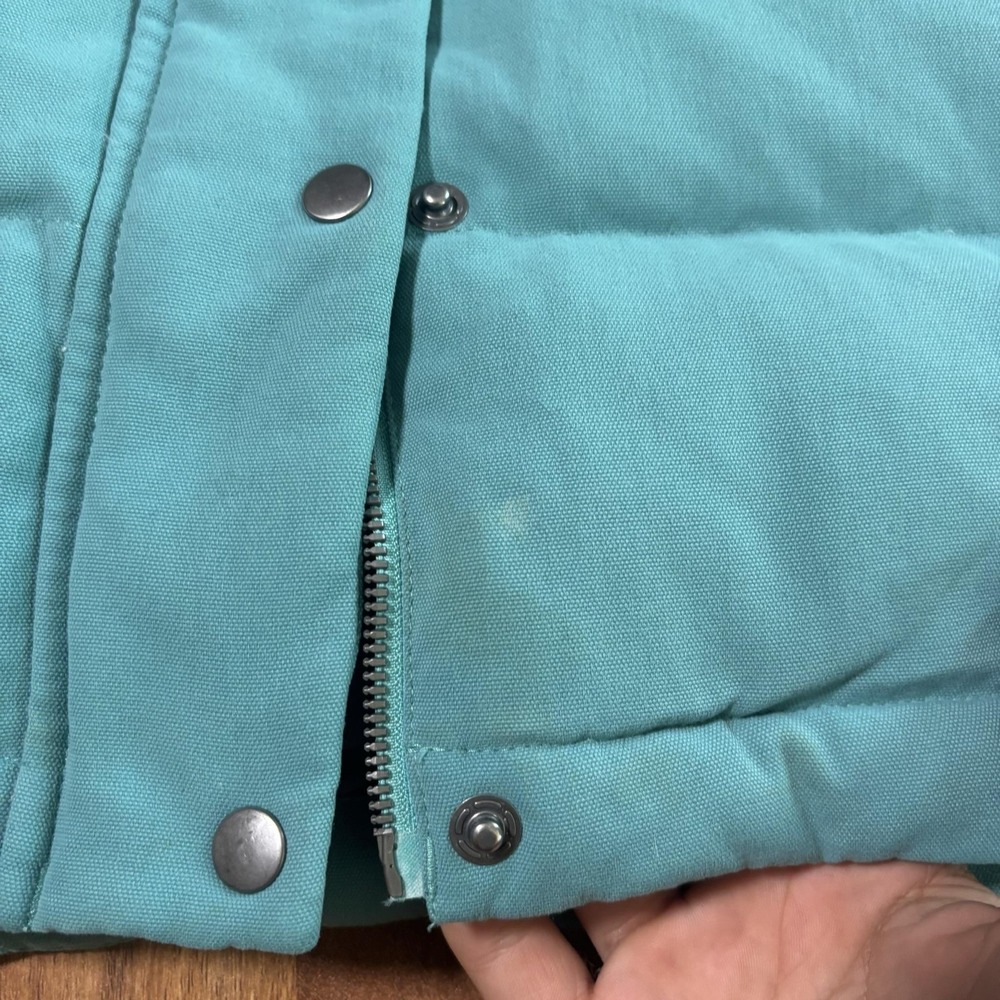 Patagonia Vest Womens Medium Blue Down Puffer Hooded Mushroom Lined STY27746 - Picture 10 of 11